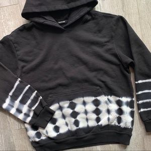 TALENTLESS Relaxed Fleece Hoodie Sweatshirt Border Wash Black Men's Small